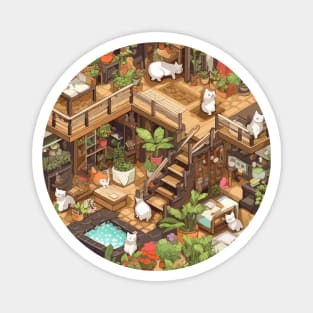 Isometric cat nusery Magnet